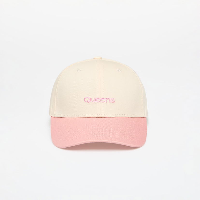 Keps Queens Cap Essential Two Color Cap Natural/ Pink Universal Beige | QNS_050