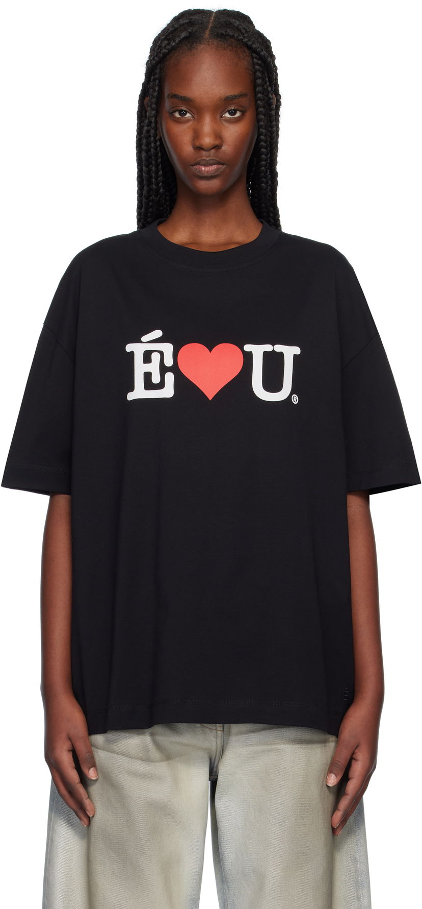 T-shirt Études Études 'ÉLU' Relax T-Shirt Svart | H24MMTSH137-99