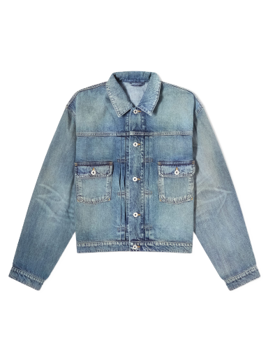 Jacka KENZO Stone Bleach Trucker Jacket Stone Dirty Blue Denim Blå | FD65DV3036B7-DY