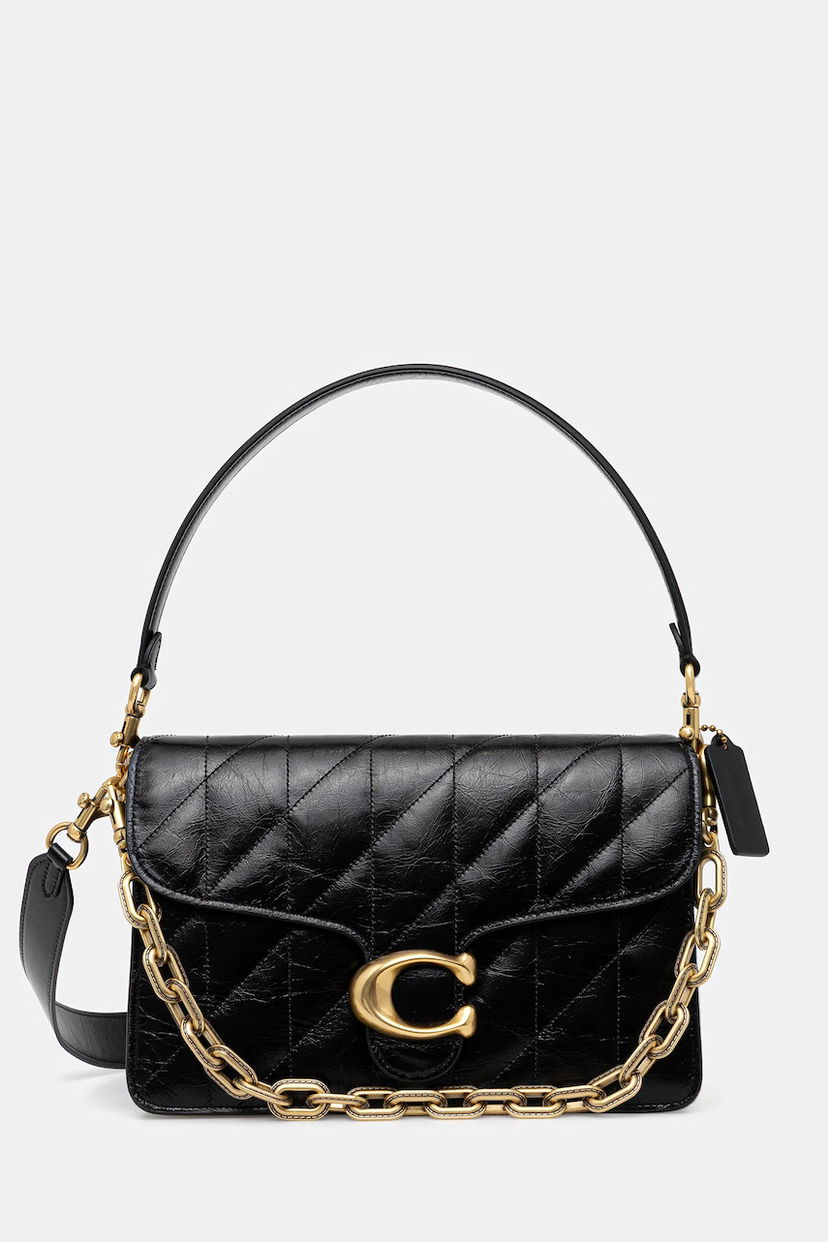 Axelväska Coach Tabby Quilted Leather Shoulder Bag Svart | CAF55