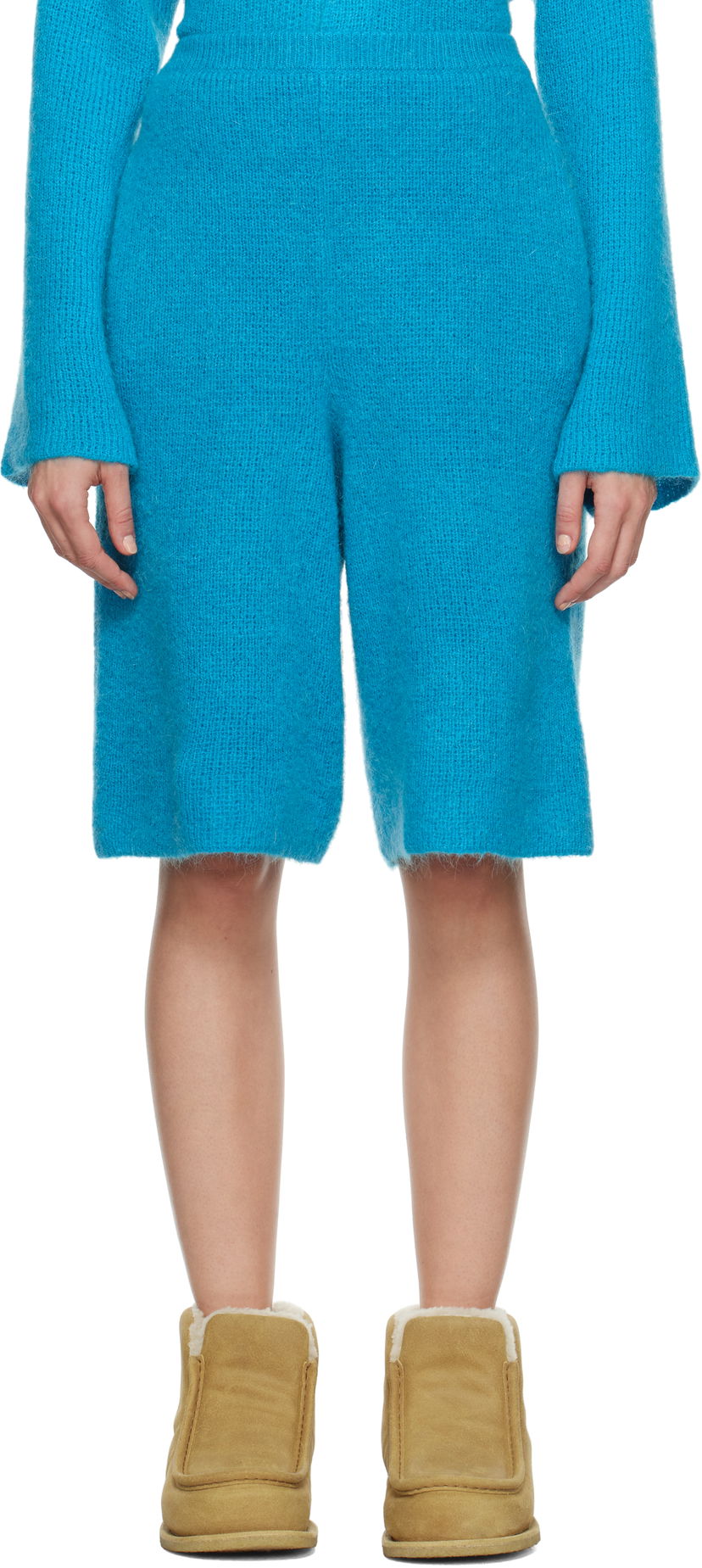 Shorts JW Anderson Knitted Shorts Blå | KW1287-YN0314