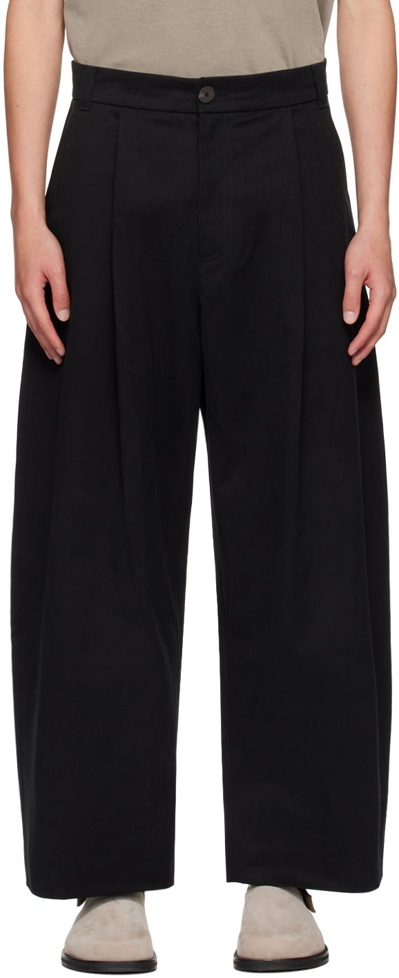 Byxor Studio Nicholson Studio Nicholson Pleated Trousers Svart | SORTE SNM - 351 -