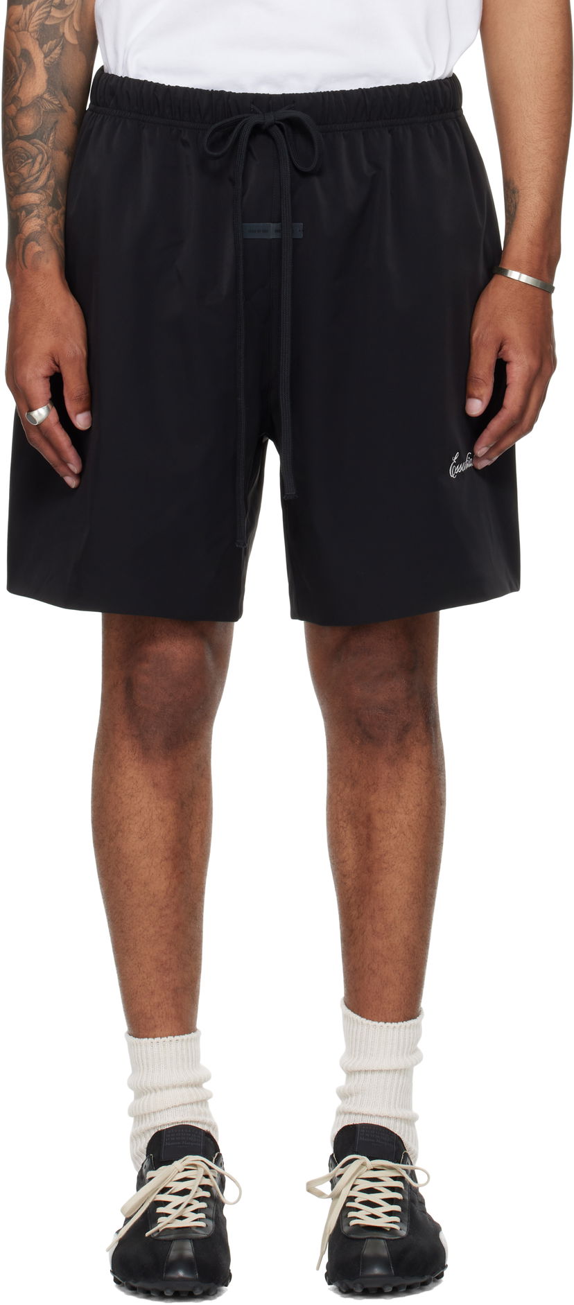Shorts Fear of God ESSENTIALS Sporty Soccer Shorts Svart | 160SP254510F