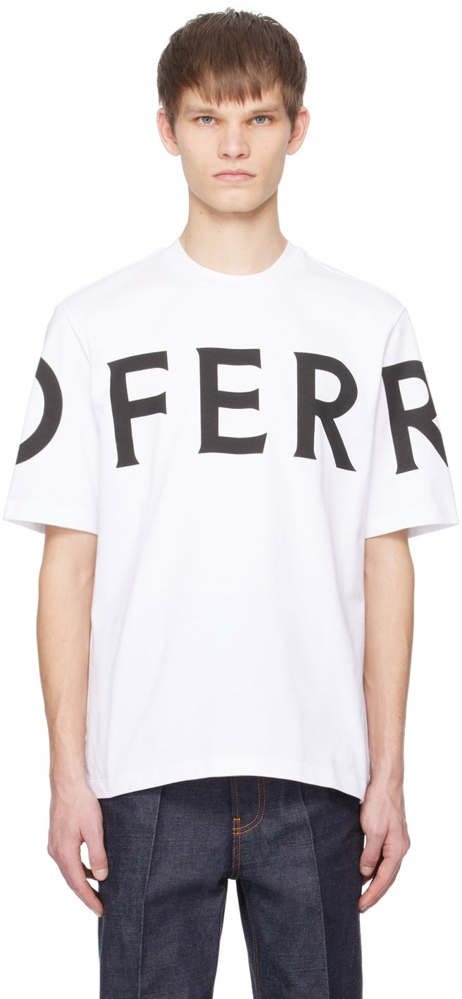 T-shirt FERRAGAMO Printed T-Shirt Vit | 771468