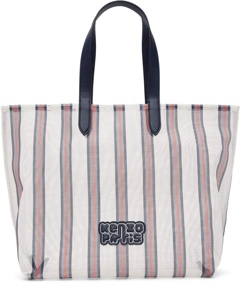 Tygpåse KENZO Kenzo 'KENZO Coast Lines' Large Tote Bag Vit | FF68SA411FS1