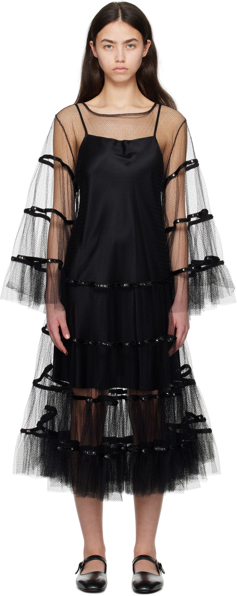 Klä Bode Bode Swan Midi Dress Svart | WRS25DR030