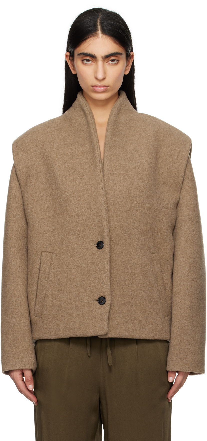 Jacka ISABEL MARANT Isabel Marant Drogo Wool Jacket Brun | VE0040FC-B1D03I