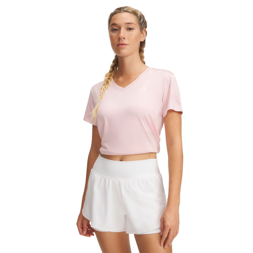 T-shirt Under Armour Tech Twist V-Neck Short Sleeve T-Shirt Rosa | 1384227-647