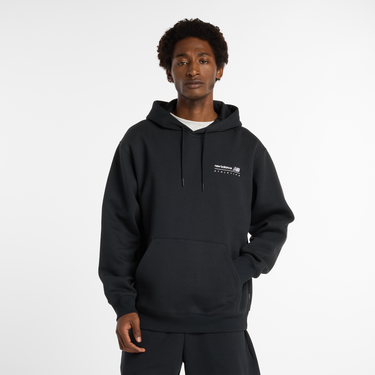 Sweatshirt New Balance Pullover Hoodie with Kangaroo Pocket Svart | NBMT53528BK, 0