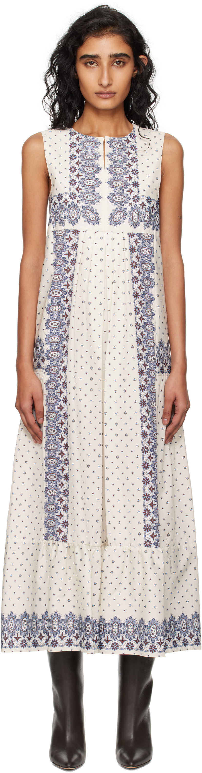 Klä Max Mara Weekend Max Mara Manila Midi Dress Vit | 2525226021600
