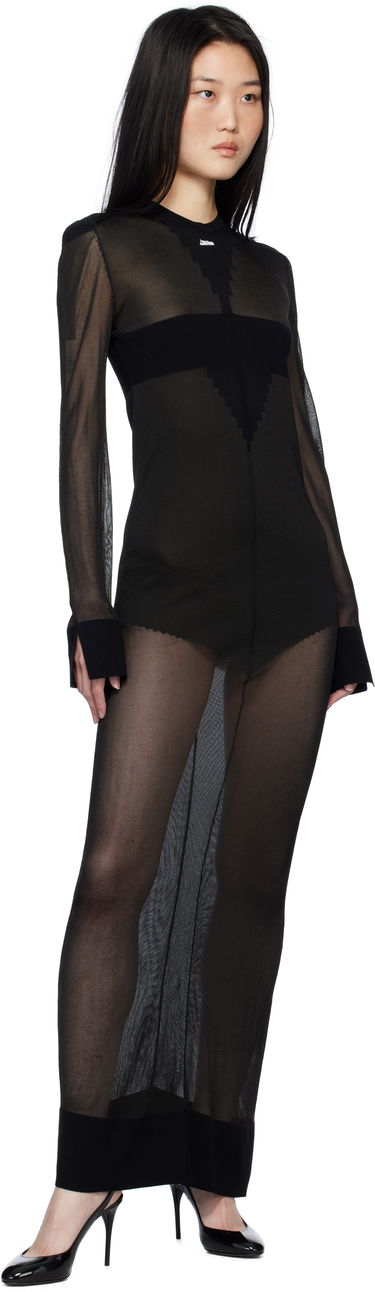 Klä Jean Paul Gaultier Gaultier Logo Knit Maxi Dress Svart | 25/33-F-RO311-M083-00, 3