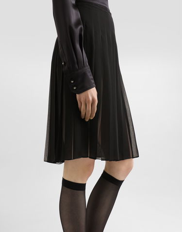 Kjol Dolce & Gabbana Dolce & Gabbana Pleated Chiffon Midi Circle Skirt Svart | F4CYBTFUSNWN0000, 3