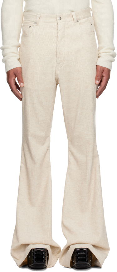 Byxor Rick Owens Concordians Geth Corduroy Flared Trousers Beige | RU02E1333 MLC, 0