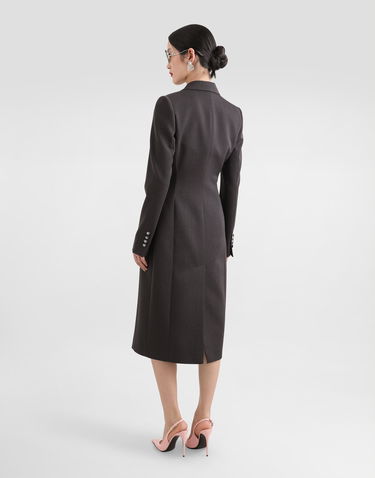 Rockar Dolce & Gabbana Dolce & Gabbana Double-breasted Wool Coat with DG Buttons Grå | F0W2CTFU287S8290, 2