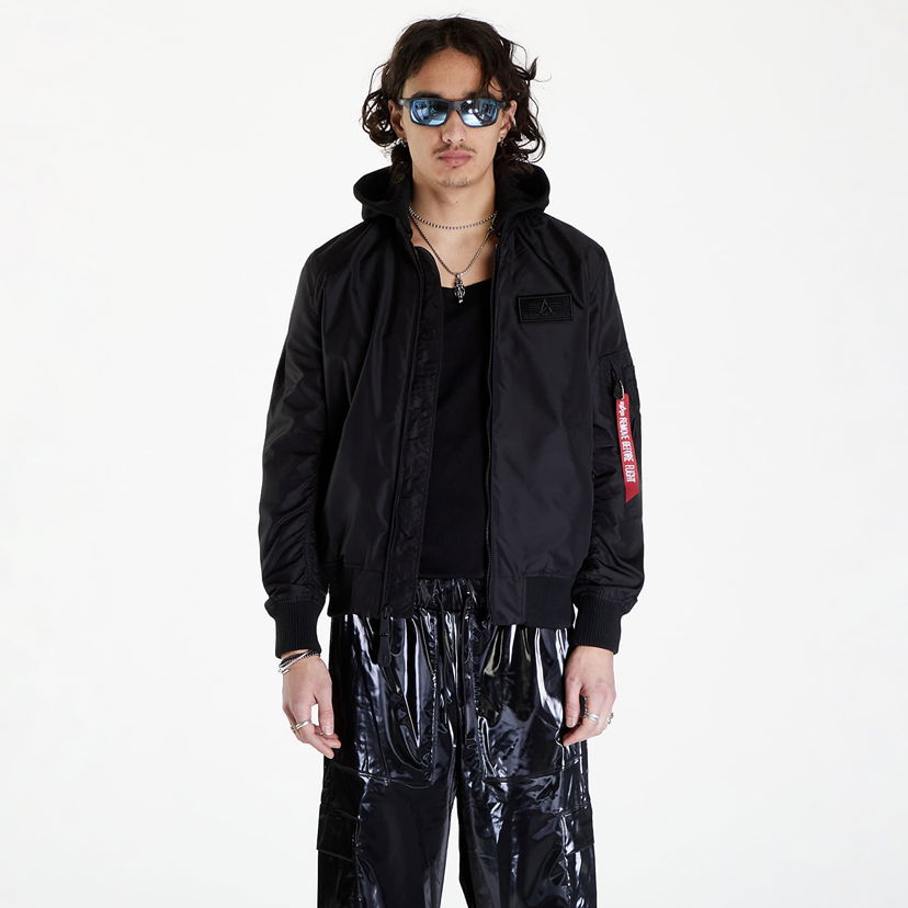 Jacka Alpha Industries MA-1 TT Hood Black/ Black Svart | 196108 515