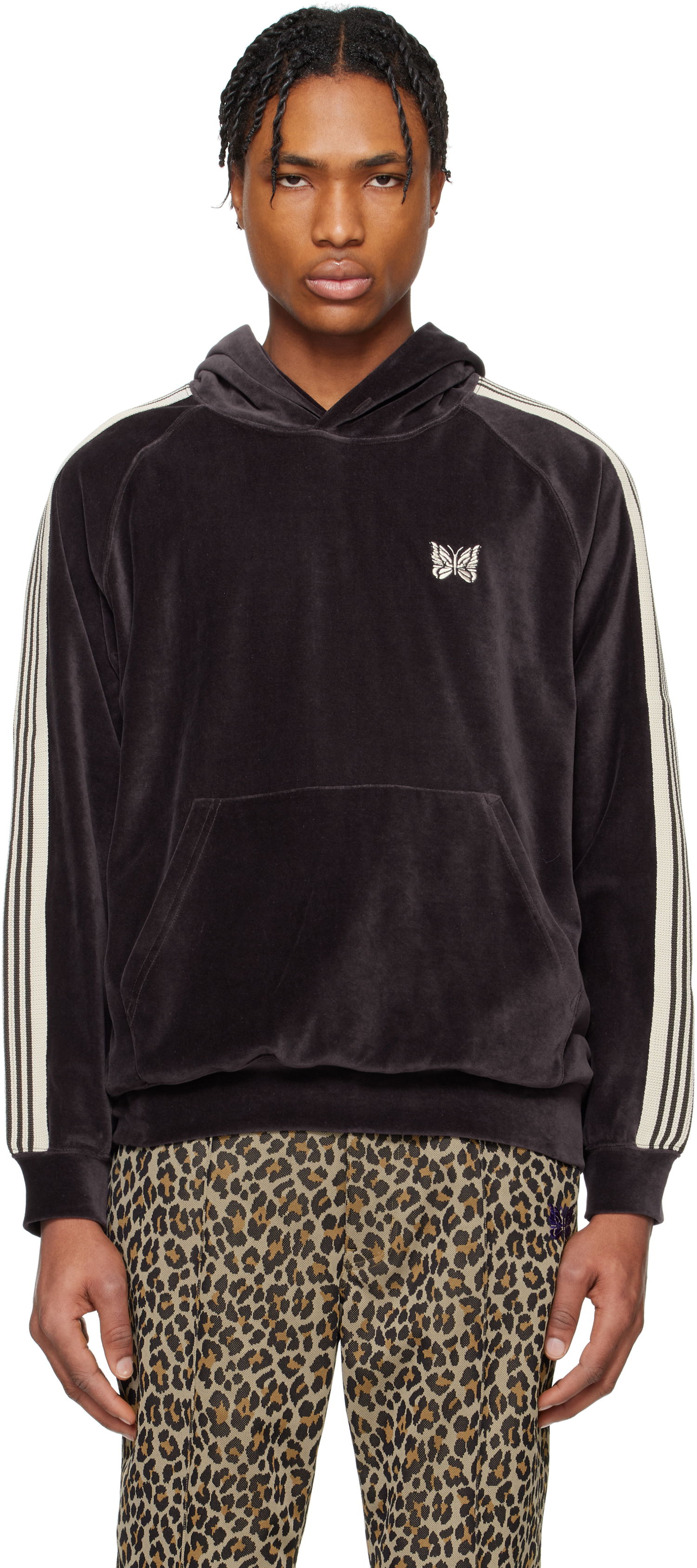 Sweatshirt Needles Needles Velour Track Hoodie Purpur | QV320, 0