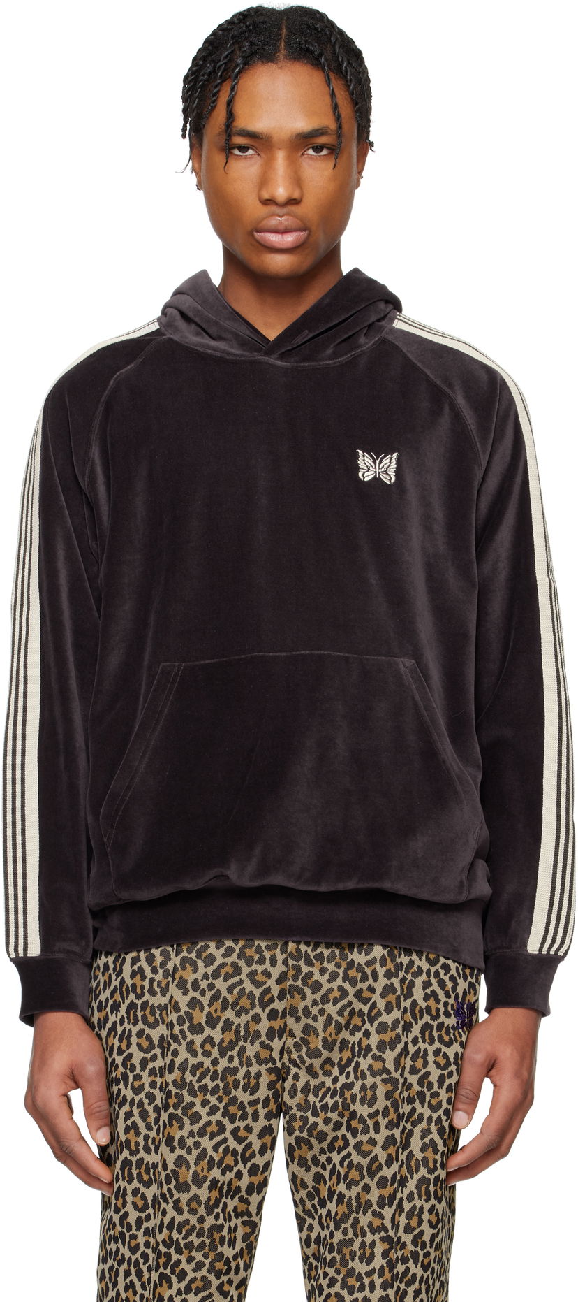 Sweatshirt Needles Needles Velour Track Hoodie Purpur | QV320