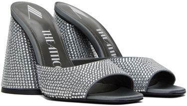 Tillbehör The Attico The Attico Luz Crystal-Embellished Heeled Sandals Grå | 237WS502 TV07, 3