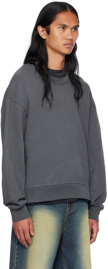 Sweater We11done We11done Wide Neck Sweatshirt Grå | WD-TH2-24-801-U-CH, 1
