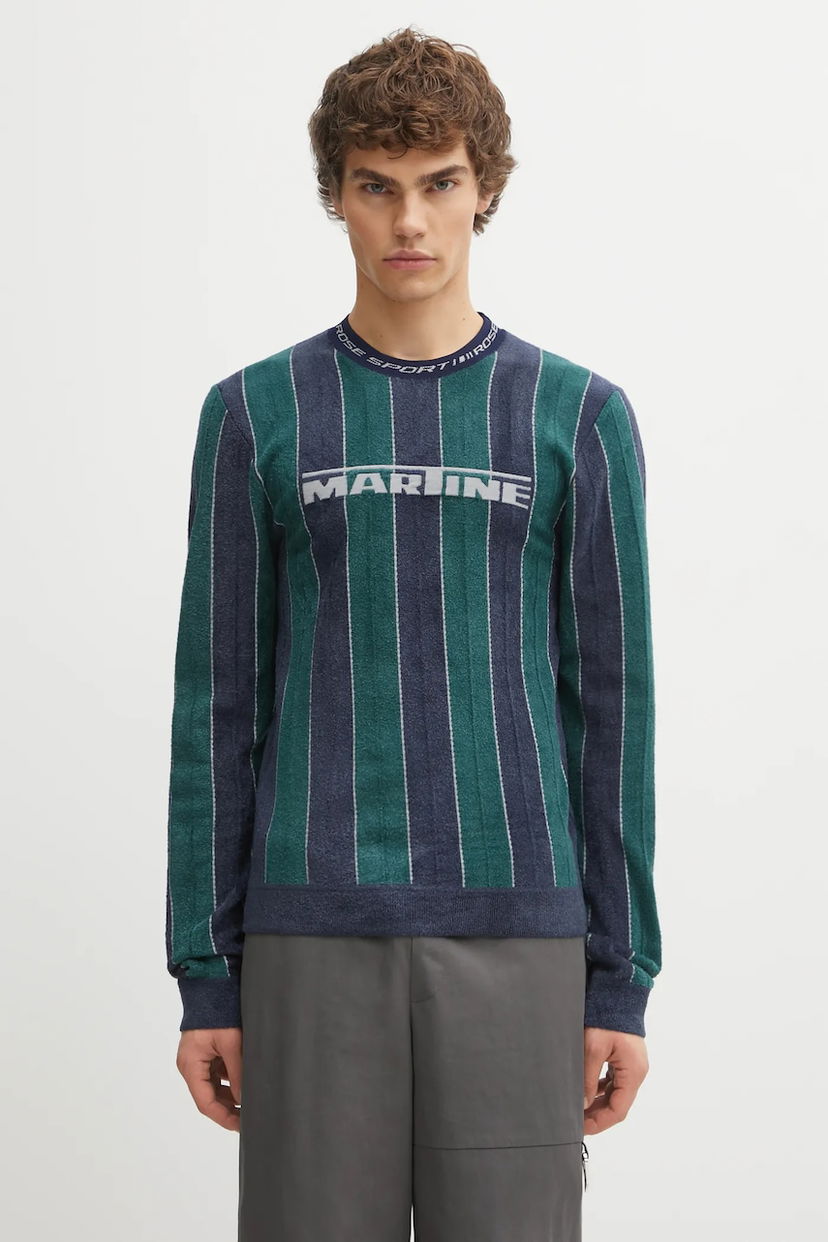 T-shirt Martine Rose Martine Rose Sporty Logo Crew Neck Long-Sleeved Striped T-Shirt Flerfärgad | 982YA20407