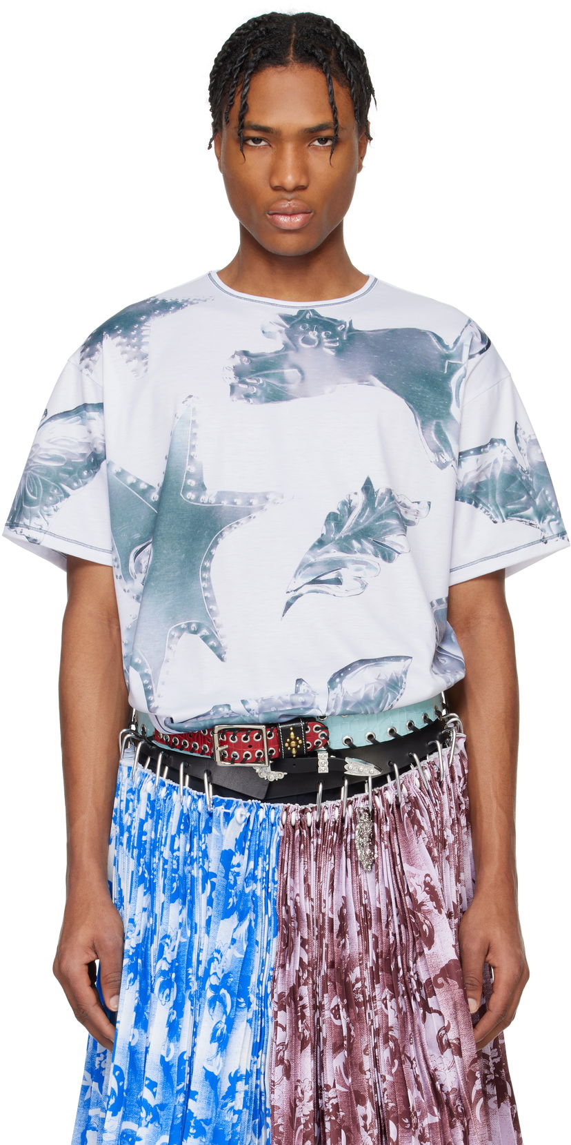T-shirt Chopova Lowena Chopova Lowena Zoom Spur Oversized Graphic T-Shirt Vit | 2303