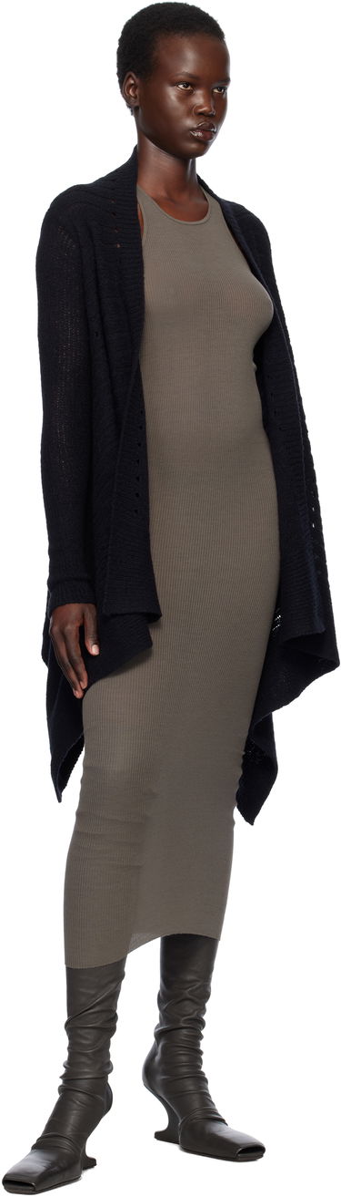 Sweater Rick Owens Rick Owens Hollywood Medium Wrap Cardigan Svart | RP01E7642 KGRID, 3