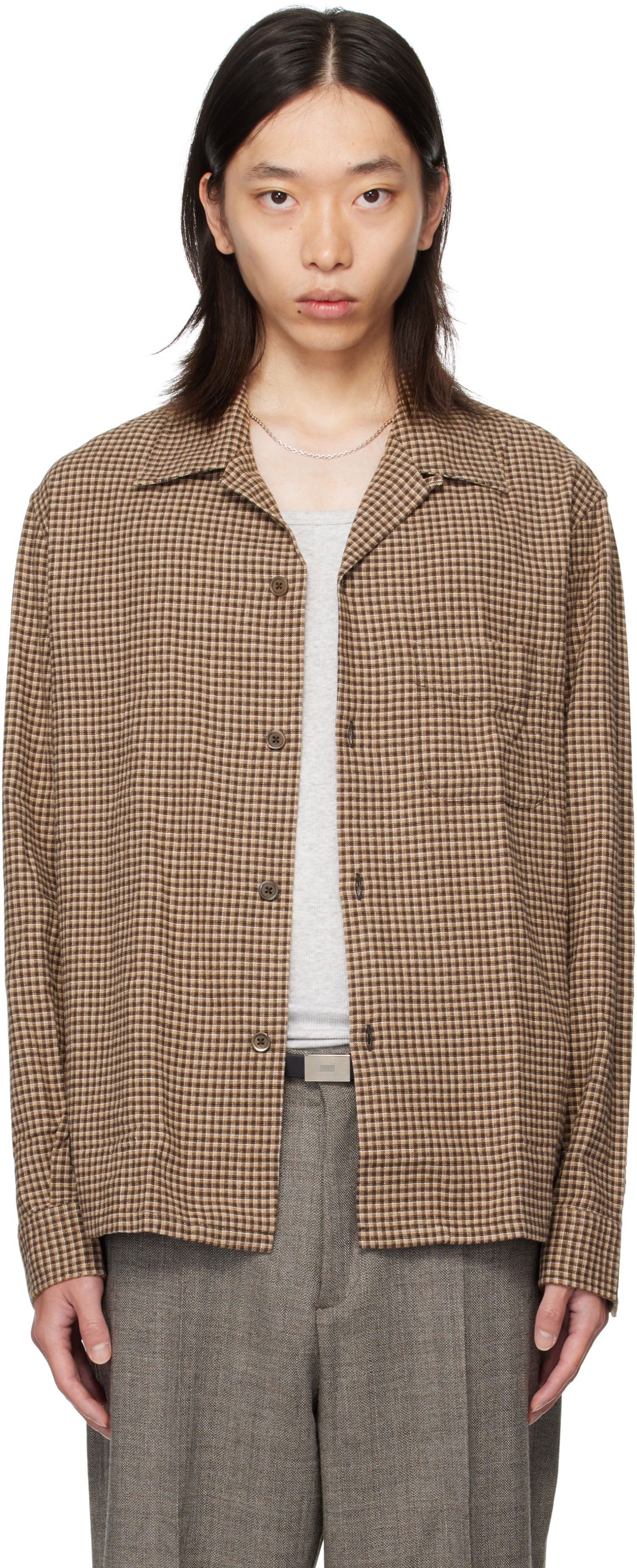 Skjorta OUR LEGACY OUR LEGACY Heusen Check Shirt Brun | M4252HE, 0