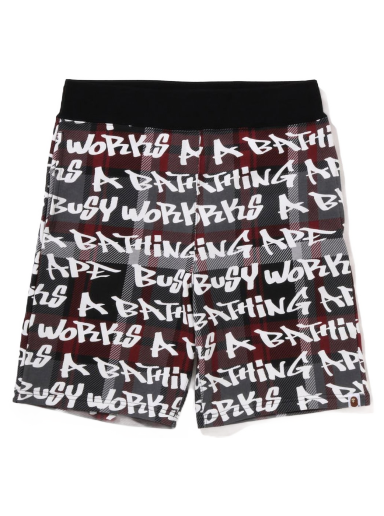 Shorts BAPE Graffiti Check Shorts Svart | 1I80-153-007