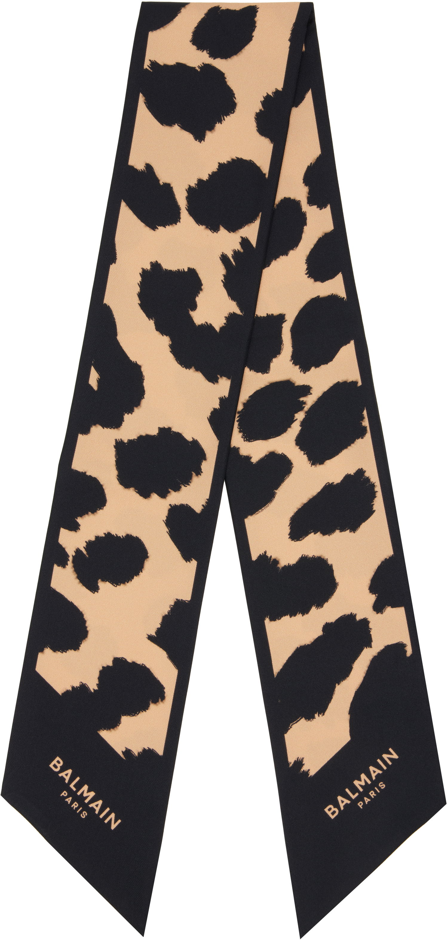 Halsduk Balmain Leopard Print Silk Bandana Flerfärgad | FF1XF090SF17, 0