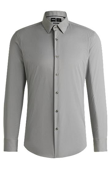 Skjorta BOSS Men's Slim Fit Performance-Stretch Shirt Grå | 50539403