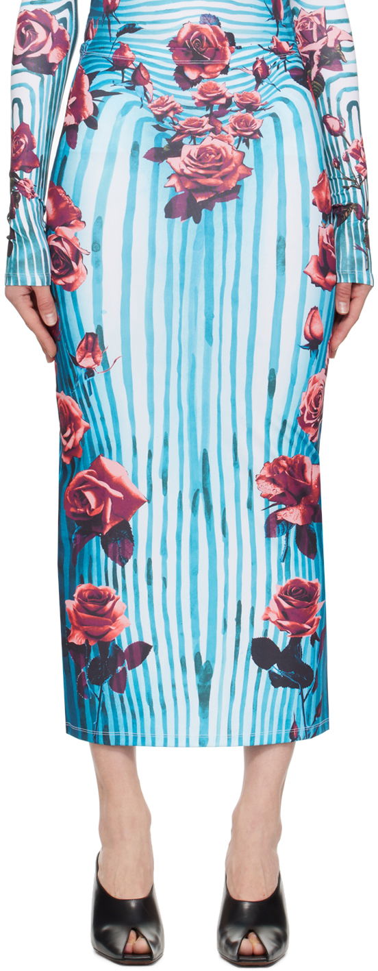 Kjol Jean Paul Gaultier Flower Print Maxi Skirt Blå | 24/25-F-JU088-J551-503001