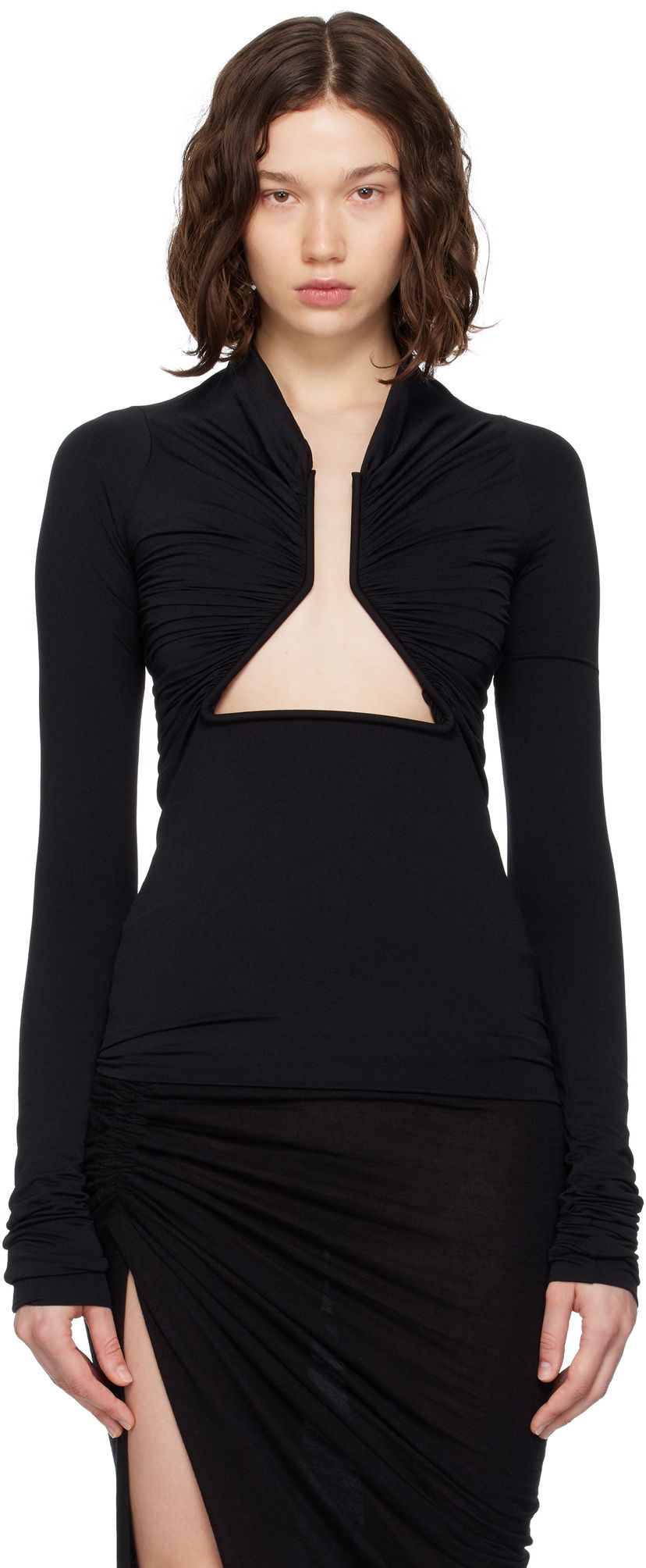 Klä Rick Owens Rick Owens Concordians Double Allanah Prong Top Svart | RP02E4222 JNDB