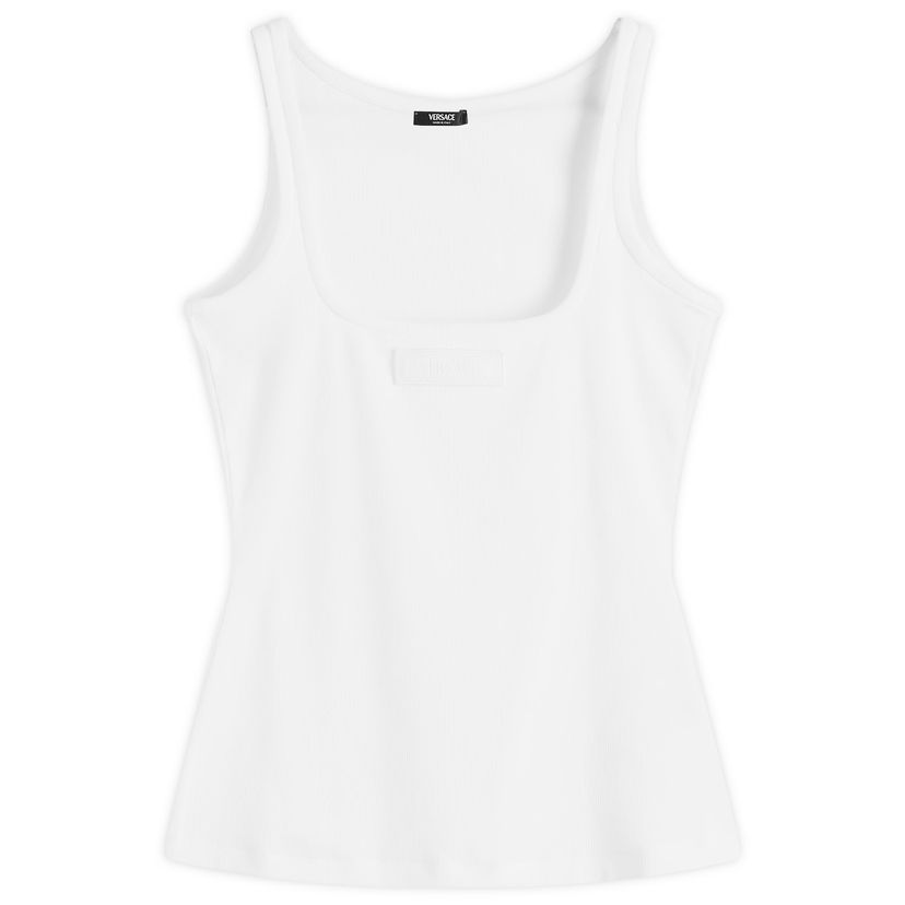Linne Versace Slim-Fit Ribbed Tank Top Vit | 1017003-1A12060-1W000