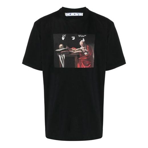 T-shirt Off-White Caravaggio Print Short-Sleeve Tee Svart | OMAA038R21JER0031025
