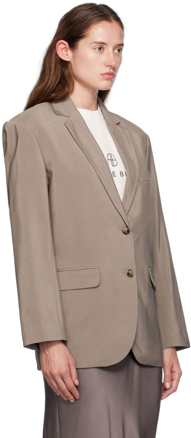 Jacka Anine Bing Single-Breasted Blazer Beige | A-01-2007-TPU23, 1