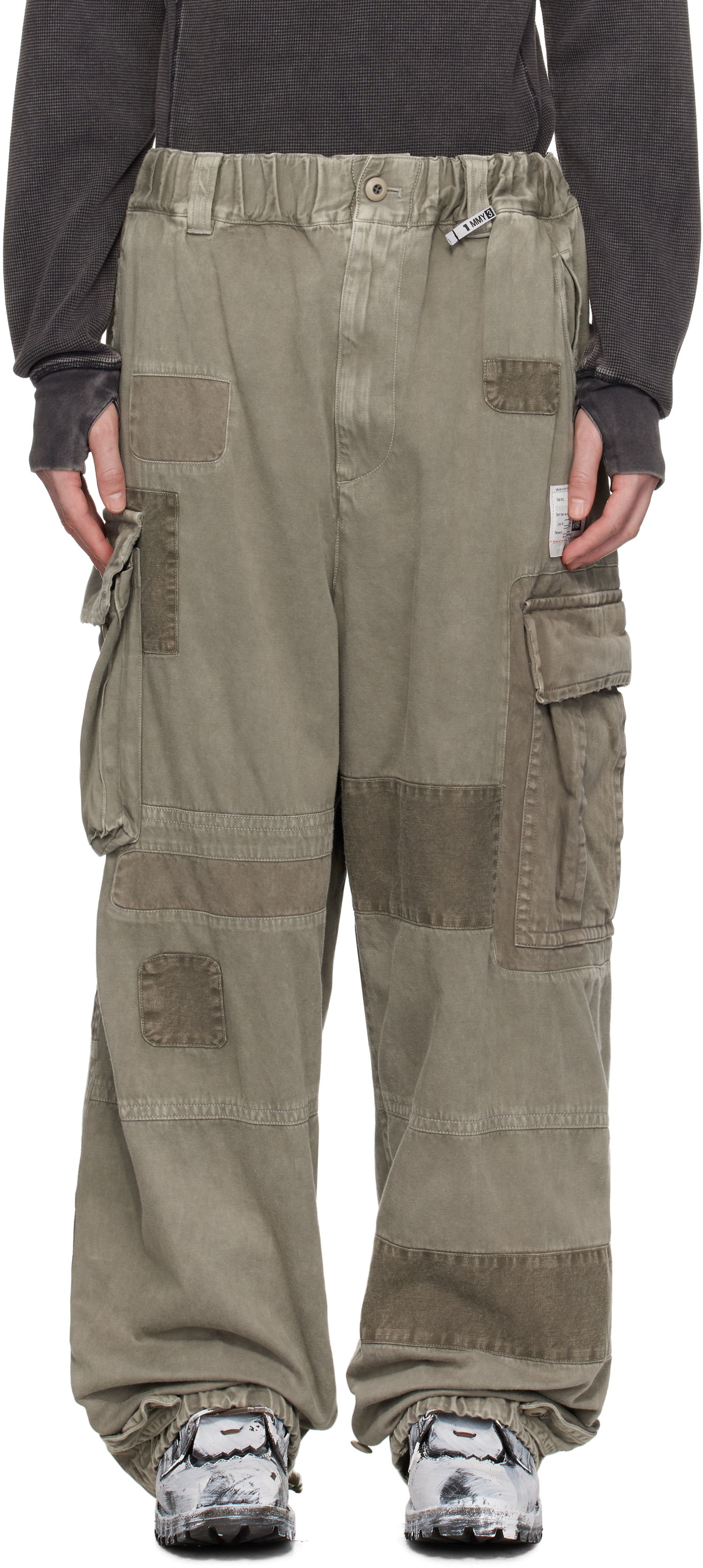 Cargo byxor Maison MIHARA YASUHIRO MIHARA YASUHIRO Repair Cargo Pants Grön | A14PT053, 0
