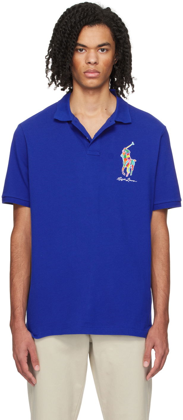 Polotröja Polo by Ralph Lauren Classic Big Pony Polo Blå | 710926413004