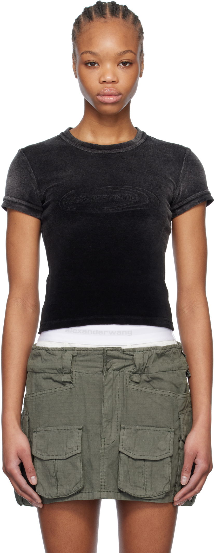 Kjol Alexander Wang Alexander Wang.t Faded Baby Tee Grön | 4CC1251563