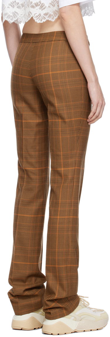 Byxor Stella McCartney Exposed Zip-Fly Glen Plaid Trousers Brun | 6401343CQ750, 2