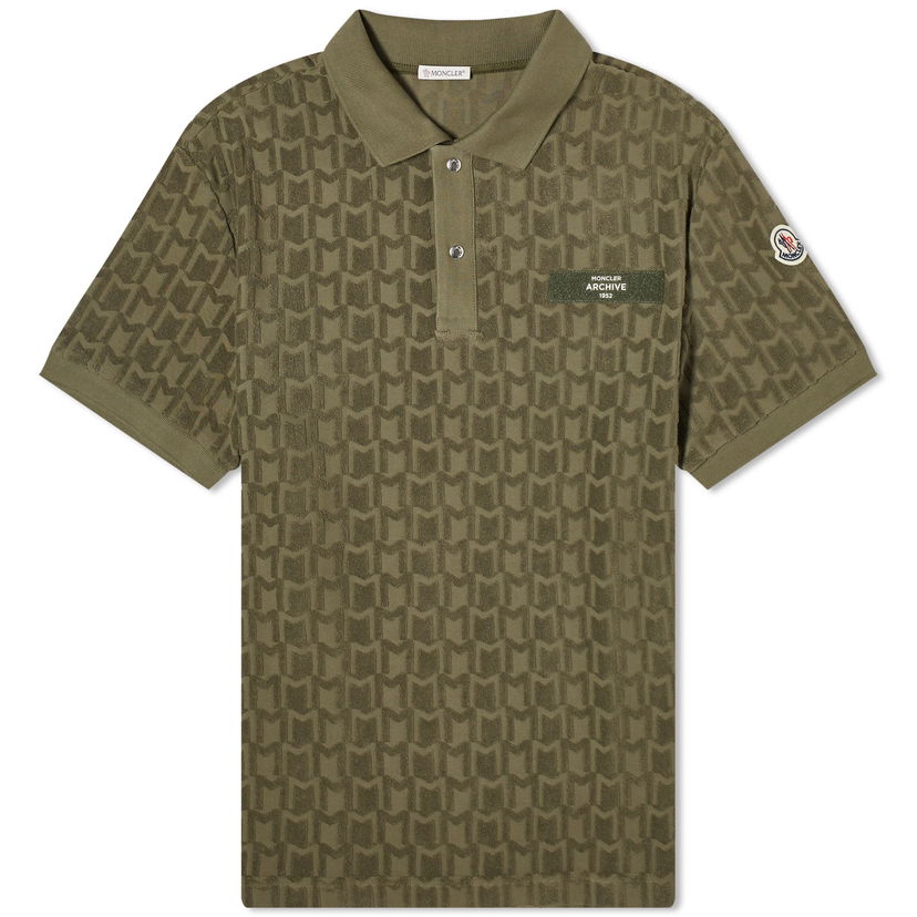 Polotröja Moncler Towelling Monogram Polo Shirt Grön | 8A000-15-89AI5-823