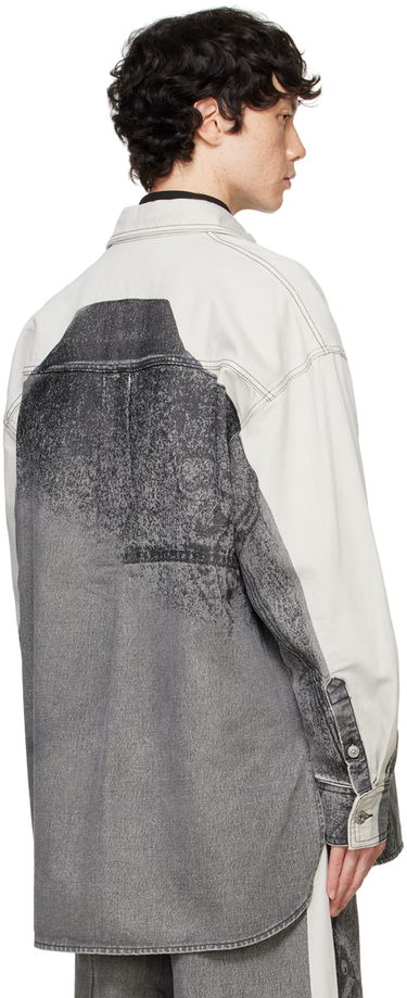 Skjorta Feng Chen Wang Feng Chen Wang Printed Denim Jacket Grå | FUF18JK04B, 2