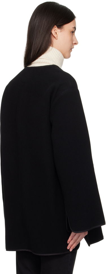 Rockar TOTEME TOTEME Felted Wool Zip-Up Jacket Svart | 251-WRO4262-FB0039, 2