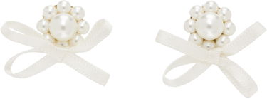 Örhängen Simone Rocha Simone Rocha Petite Bow Daisy Stud Earrings Vit | ERG552 0904, 0