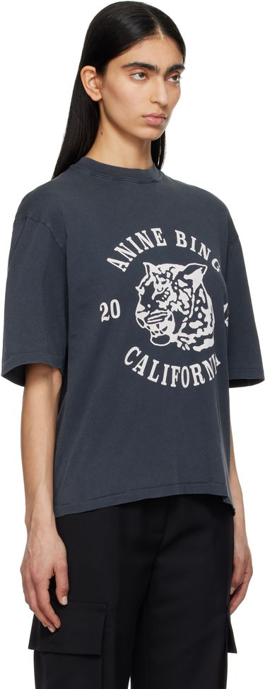 Crop top Anine Bing Anine Bing Avi Collegiate Leopard T-Shirt Grå | A-08-10922-BLK5, 1