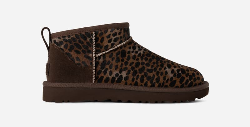 Sneakers och skor UGG Classic Ultra Mini Caspian Cow Hair Boots Brun | 1158328-BCDR