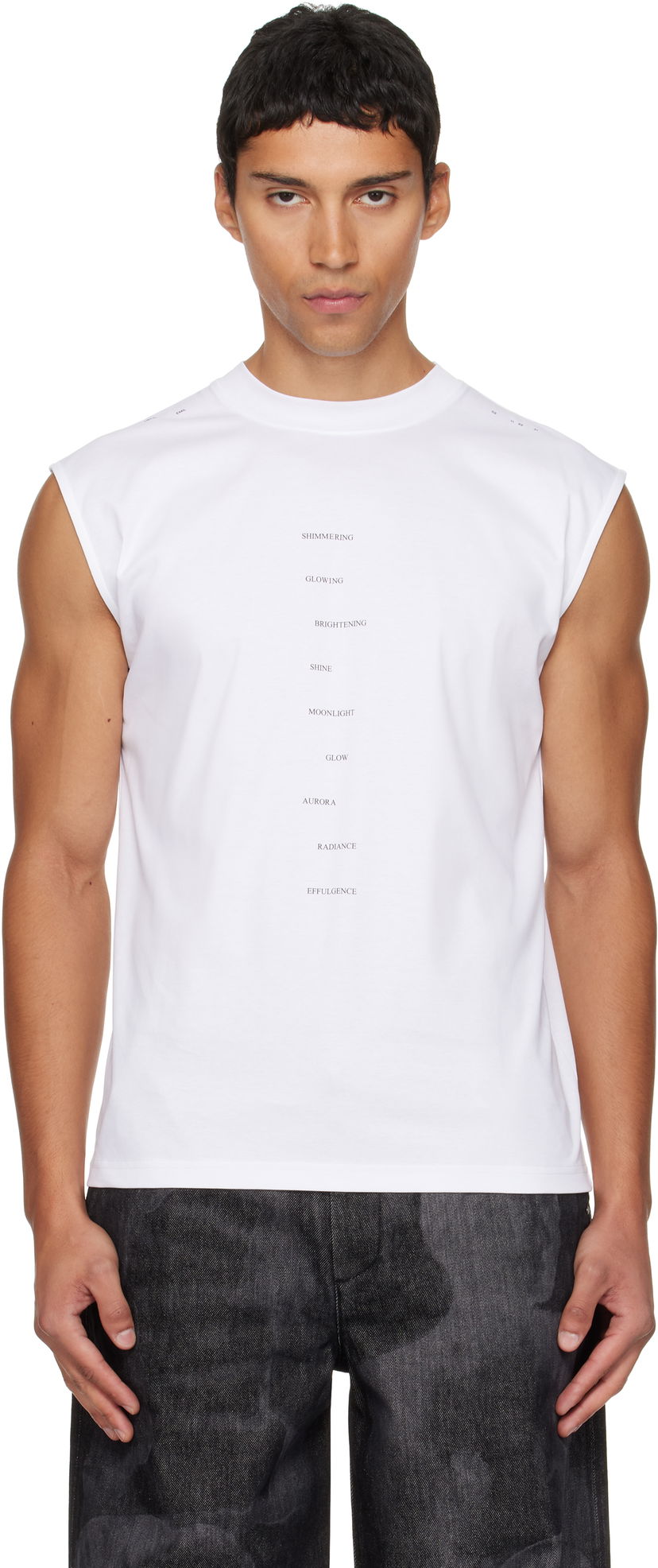 Linne HELIOT EMIL HELIOT EMIL Effulgence Sleeveless T-Shirt Vit | AW25_M_09_151_WHT02
