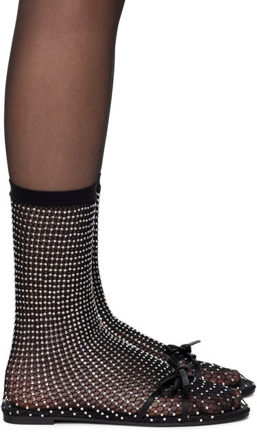 Strumpor Balenciaga Balenciaga Leopold Crystal-Embellished Mesh Ballerina Flats Svart | 821043 W2EA2, 0