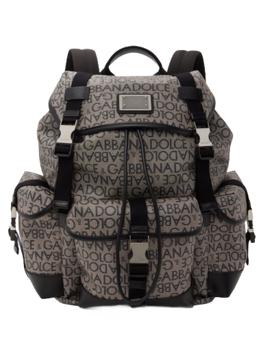 Ryggsäck Dolce & Gabbana Re-Edition Jacquard Grå | BM2228AJ705