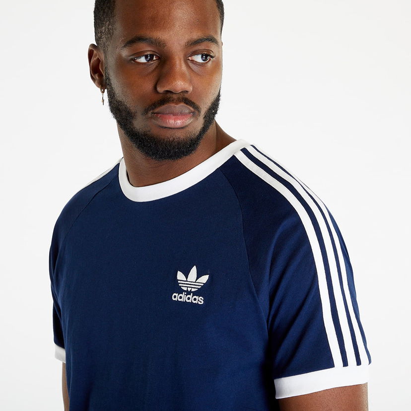 Kläder adidas Originals adidas 3-Stripes Short Sleeve Tee Night Indigo Mörkblå | IA4850