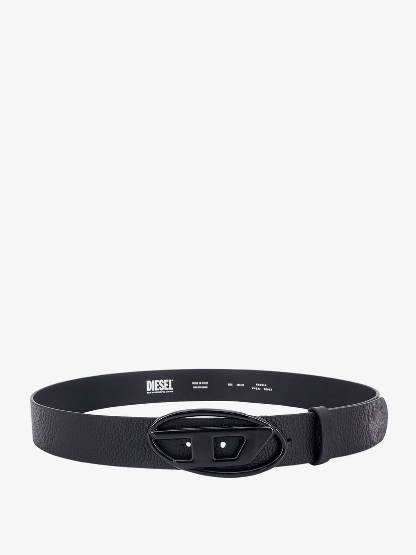 Bälten Diesel Men's Diesel Leather Belt with D Logo Buckle Svart | X08516P4231T8013